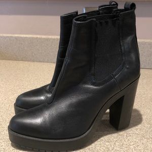 Diesel black platform boots size 10